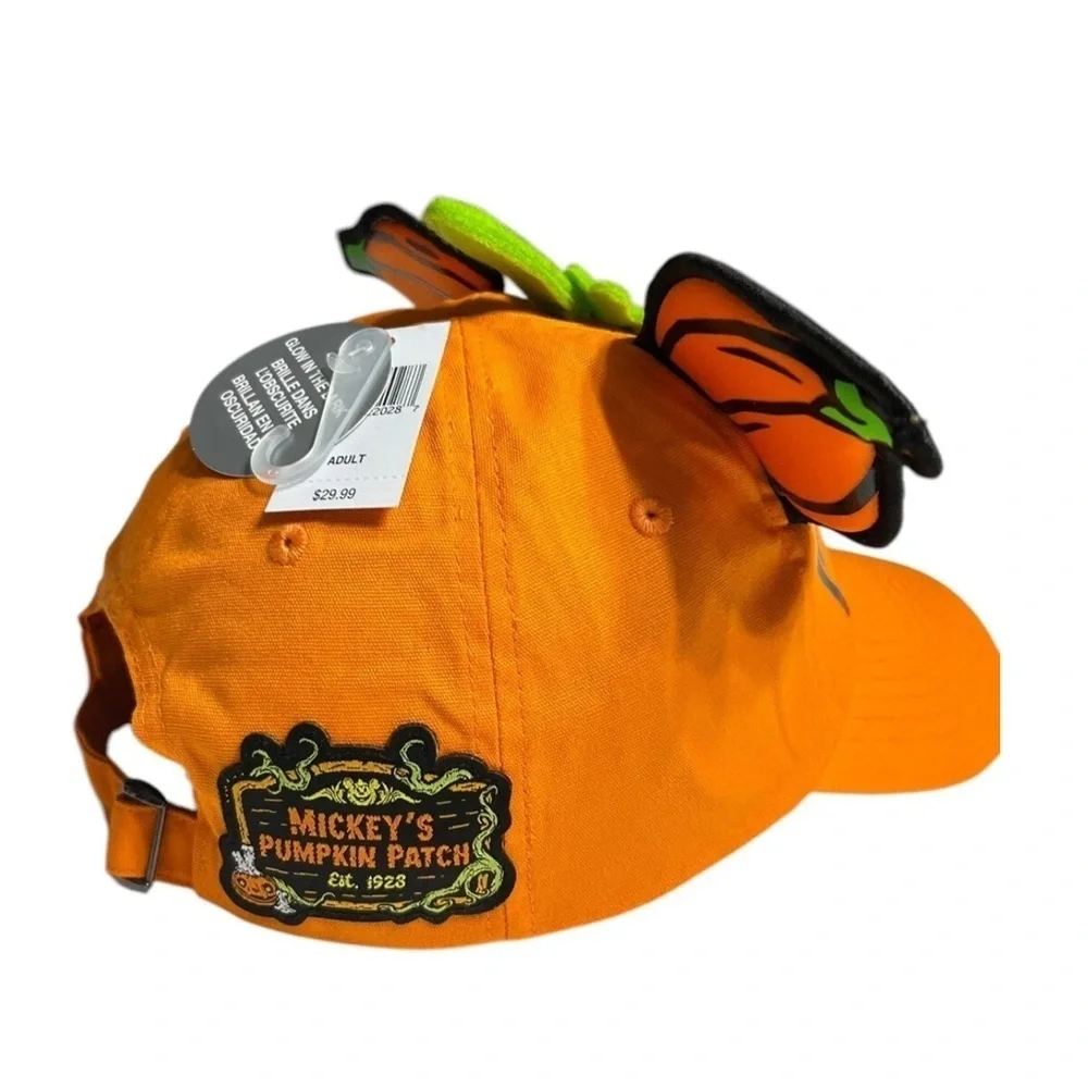 Adult Disney Mickey 2024 Pumpkin Glow-In-The-Dark Baseball Hat - NWT